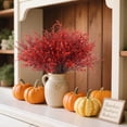 thumbnail image 6 of RECUTMS Faux Greenery Fake Lavender Fall Plants Fade Resistant Outdoor Flowers Faux Autumn Plants Fake Flowers Bulk Artificial Greenery Porch Fall Party Decor (Wine Red), 6 of 10
