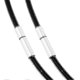 thumbnail image 1 of 2pcs 2mm Width Skin Rope Necklace Alloy Chain Necklace Black Silver Color Man Length 51cm---Model code 27404, 1 of 5