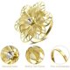 thumbnail image 2 of paquetes de anillos de servilletas de flores huecas, hebillas de servilleta doradas de aleación, adornos para servilletas domésticas, anillos florales con diamantes de imitación para servilletas para Pascua, Navidad, cena, decoración de boda (borde de hojas doradas) brillar Electrónica, 2 of 5