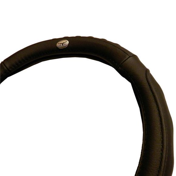 Steering Wheel Cover, Leather - Grey