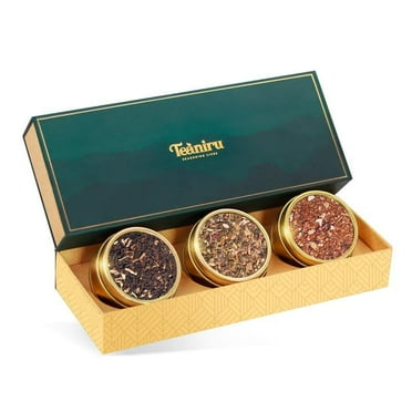 Teaniru - Grandeur Tea Gift , Loose Leaf Tea Sampler Gift Set l 3 Aromatic & Exotic Flavors - 100 Servings | Christmas Tea Gift