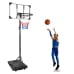 Enyopro 7ft  Portable Basketball Hoops and Goal for Adults Teens, 5.6ft - 7ft Adjustable Basketball Court with 28 inch Backboard and Wheels, Removeable Basketball System