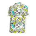 thumbnail image 4 of Wukai Funny Dinosaurs on Stripes Men’s Polo Shirts,Quick-Dry Athletic Shirt,Classic Fit Shirts-Large, 4 of 8