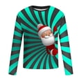 thumbnail image 4 of Blusas y camisas de manga larga con cuello redondo para hombre, estilo casual, cuello redondo, manga larga, camiseta estampada de Halloween, blusa de poliéster para hombre., 4 of 5