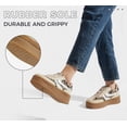 thumbnail image 4 of LUCKY STEP Classic Platform Sneakers Fashion Retro Casual Shoes,Leopard/Beige,Womens, 4 of 7