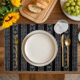 thumbnail image 4 of Black Striped Placemats Set of 4, Modern Abstract Art Geometric Stripes Placemats for Dining Table, Place Mats for Kitchen Tabletop, Waterproof Wipeable Dining Table Mats Set, 4 of 9