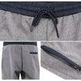 thumbnail image 3 of Men's Sports Gym Fitness Work Out Running Jogging 2 Piece Tracksuit Set (Light Grey/Navy, S), 3 of 3