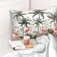 thumbnail image 4 of Rateoe Flamingo Palm Trees Pattern Decorative Pillow Case,Throw Pillow Covers,Plush Pillow Cover,Soft Pillow Case,Velvet Pillow Case-20"x30", 4 of 6