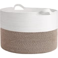 thumbnail image 1 of Eco-Friendly Soft Storage Basket, Decorative Baskets For Multi-Purpose Organizing, Scratch-Free Design Natural Cotton Basket With Large Capacity For Toys, Blankets, And More (55 Cm * 35 Cm), 1 of 7