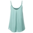 thumbnail image 3 of A2Y Women's Relaxed Fit Wool Dobby Woven Double Layer Spaghetti Cami Pleated Top Ash Blue S, 3 of 6