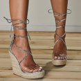 thumbnail image 3 of Sandales pour Femmes-Sandales à Talons Hauts-Rayures, 3 of 5