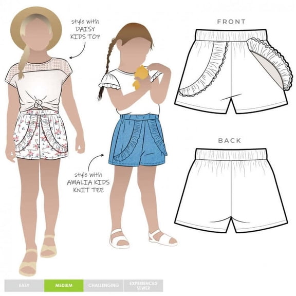 Style Arc Sewing Pattern Kids Alice Shorts Kids Ages 2-8 Shorts