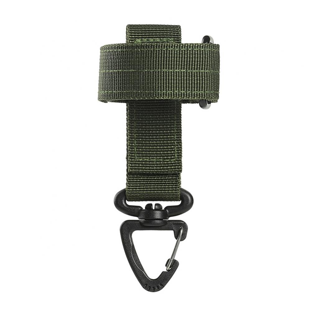 Tactical MOLLE Carabiner Keychain Backpack Equipment Survival Accessories Outdoor Hanging Belt Nylon Webbing Straps with Quick Tear Hook for Camping Climbing Hiking