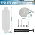 thumbnail image 2 of 10 x 30 Inch Boat Fenders 4 Pack, Heavy Duty PVC Inflatable Bumpers, Complete Docking Kit with Ropes and Inflation Pump(White), 2 of 9