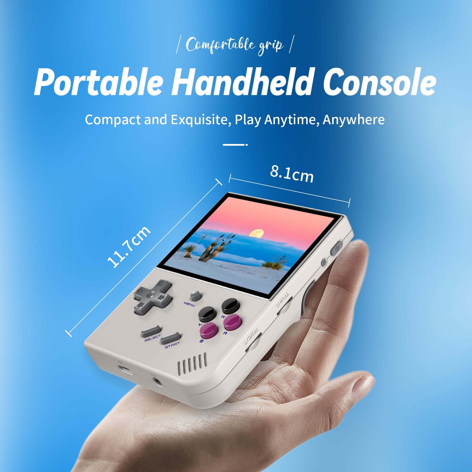 RG35XX Plus Handheld Game Console,Linux System,5G WiFi Bluetooth HD TV Output Gray White