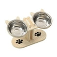 thumbnail image 3 of Comederos para gatos, comedero elevado para mascotas, práctico comedero portátil con soporte. Madera, 3 of 9