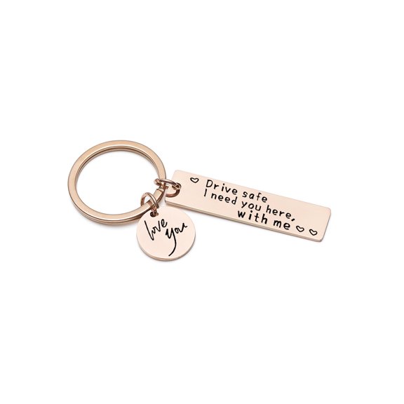 Driving Safety Keychain Gift for Boyfriend-I Need You Here with Me Keyring a Birthday Gift for Him on Valentine's Day