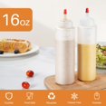 thumbnail image 2 of Botellas exprimidoras de plástico de 16 onzas, a prueba de fugas, botellas exprimidoras de condimentos de boca ancha para líquidos y aceite, paquete de 6, 2 of 4