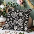 thumbnail image 3 of Jacobean Floral Throw Pillow Covers 18x18 Inch Black Vintage Cottage Outdoor Farmhouse Decorations Decorative Throw Pillows Cases Set of 2 for Home Living Room Couch Decor, 3 of 6