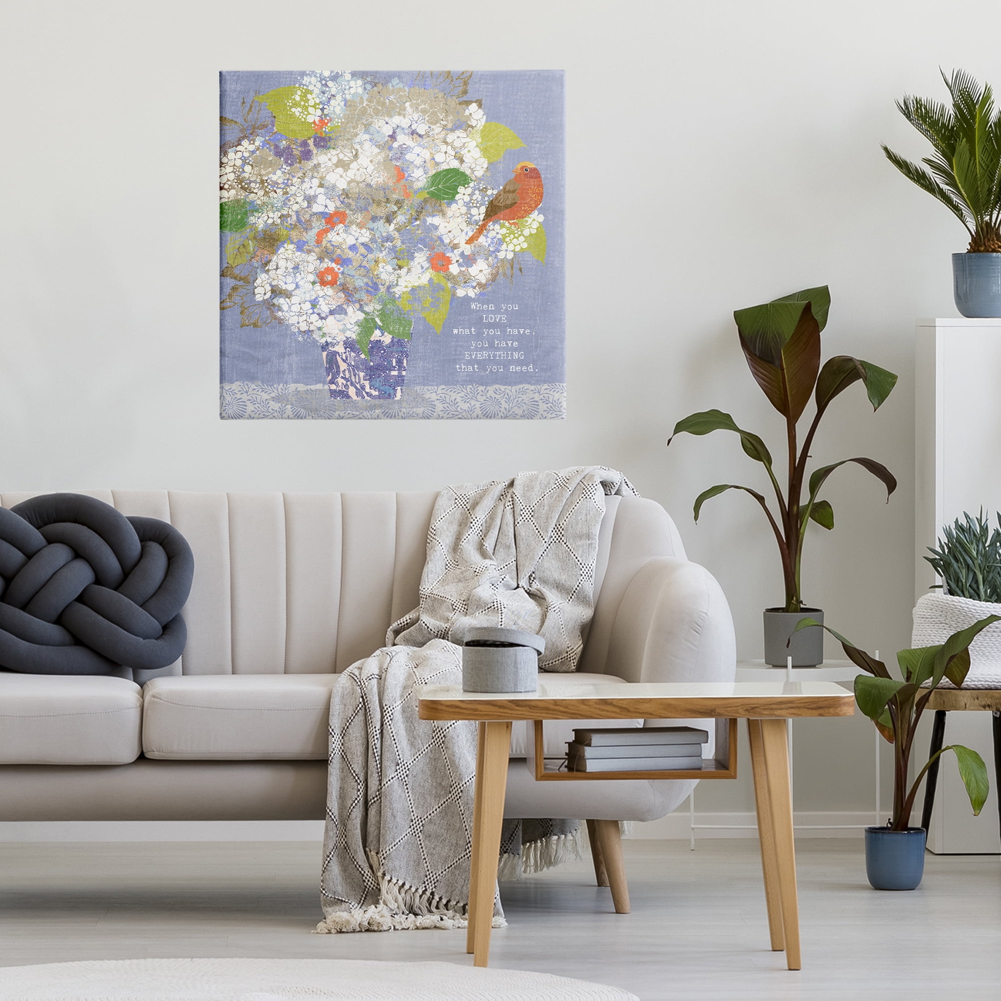 Stupell Industries Floral Inspiration On Love Canvas Wall Art, design by Suzanne Nicoll