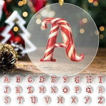 Christmas 26 Letters Candy Cane Hanging Ornaments, Acrylic Christmas Tree Candy Cane Alphabet Decoration Pendant, Christmas Candy Cane Ornament Xmas Tree Hanging Decor, 3.9 Inch