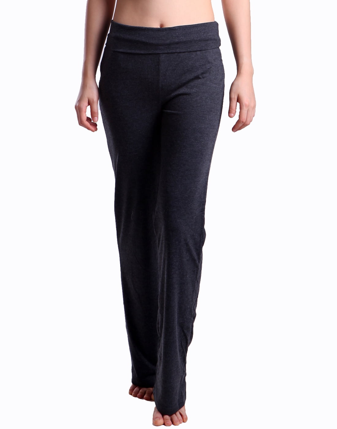 HDE Women's Color Block Fold Over Waist Yoga Pants Flare Leg Workout