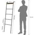 thumbnail image 3 of Metal 5 Tiers Blanket Ladder Holder Wall Leaning Towel Rack with Hooks Bathroom, 3 of 8