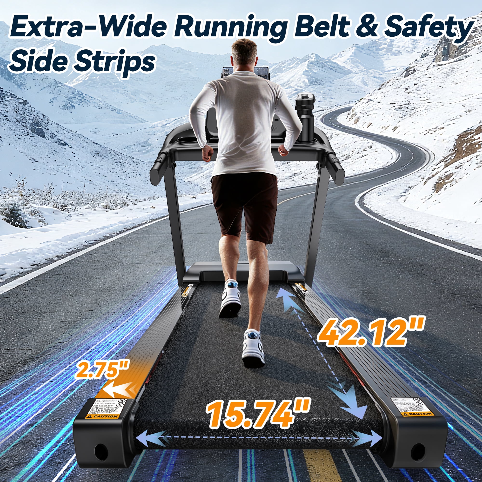 12% Incline Treadmill with Handle, 3.45HP Portable Treadmills for Home, Foldable Treadmills with 340 LBS Capacity, 3-in-1 Quiet Walking Pad Treadmill, 70+1 Programs, APP Control, Knee Gifts