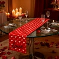 thumbnail image 6 of Linnome Valentine's Day Heart Table Runner Red Rose Printed Dining Room Home Decor Festive Ambience Accent, 6 of 6