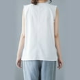 thumbnail image 5 of CYRBOKO Tank Tops for Women, Loose Sleeveless Summer Crew Neck Sport Tops White Size L, 5 of 5
