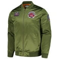 thumbnail image 2 of Men's Mitchell & Ness Olive Toronto Raptors Hardwood Classics Retro Satin Full-Zip Jacket, 2 of 3