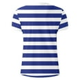 thumbnail image 3 of MNCEKFOD Men's Basic T Shirts Color Blocked Striped Sailor Striped Casual Trendy Round Neck Short Sleeved Tee Shirt for Men Blue L6, 3 of 3