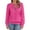 Hot Pink, variant on Fiaer Quarter Zip Women Sweatshirts Crew Neck Plus Size Long Sleeve Jacquard Pullovers Baggy Casual Fashion Tops Orange XL