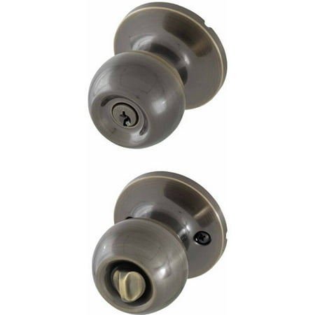 Bell Entry - Honeywell Ball Knob Entry Door Lock, Antique Brass