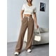 thumbnail image 5 of Pantalones Deportivos Holgados de Cintura Alta con Cordón Ajustable para Mujer, Pantalones Deportivos de Pierna y Bolsillos Marrón XL, 5 of 7