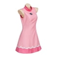 thumbnail image 4 of Disfraz de princesa Peach para cosplay, ropa deportiva rosa, traje de tenis Peach, traje de cosplay, vestido de golf sin mangas con corona para Halloween, 4 of 5