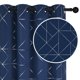 thumbnail image 2 of Deconovo Cortinas opacas con diseño de tangram azul marino de 132 x 137 cm con aislamiento térmico, 2 of 8