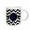 White, variant on 3drose, Black and White Chevron Monogram Blue Initial K, 11oz Two-tone Yellow Mug