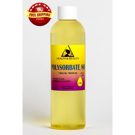 POLYSORBATE 80 T-MAZ 80 TWEEN 80 SOLUBILIZER SURFACTANT & EMULSIFIER PURE 4 OZ