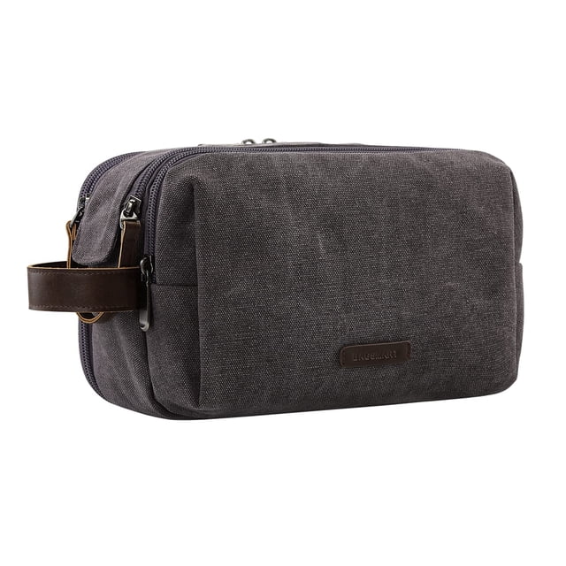 Neceser de viaje BAGSMART de lona, organizador Dopp kit gris