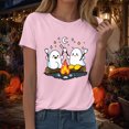 thumbnail image 6 of TOWED22 Halloween Teacher Shirts for Women Ghost Reading Book T-Shirt Casual Fall Teacher Tee Tops(Pink,L), 6 of 9