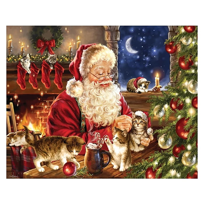 Springbok Christmas Kittens In Santa's Workshop 1000 Piece Jigsaw Puzzle