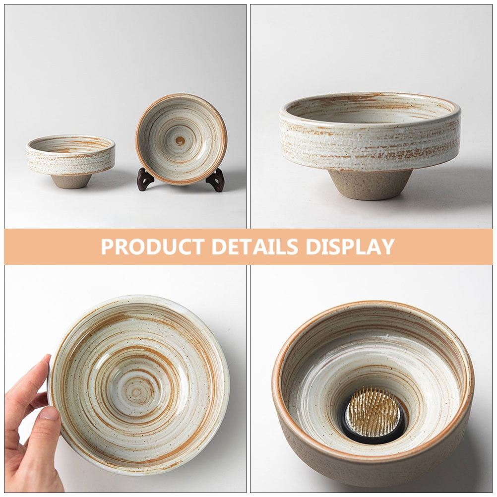 LULULION Ceramic Flower Arranger Utensil Stylish Floral Arrangement Holder for People Use 1Pc