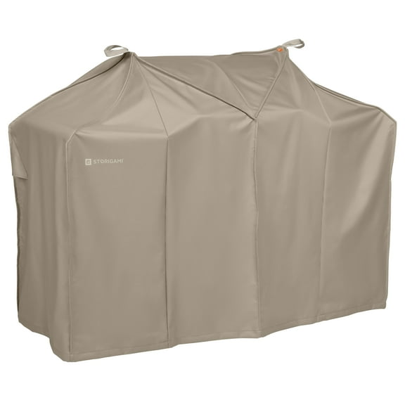 Classic Accessories Storigami Easy Fold Water-Resistant 64 Inch BBQ Grill Cover, Goat Tan