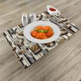thumbnail image 2 of Ambesonne Man Cave Place Mats Set of 4, Iced Whiskey Watches Cigar, Standard Size, Amber Brown and Taupe, 2 of 5