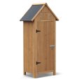 thumbnail image 3 of M optimized Shed Storage Cabinet, Wooden Garden Sheds, Outdoor Tool Organizer with Waterproof Roof, Shelves and Lockable Door for Patio Hallway Backyard, 3 of 8