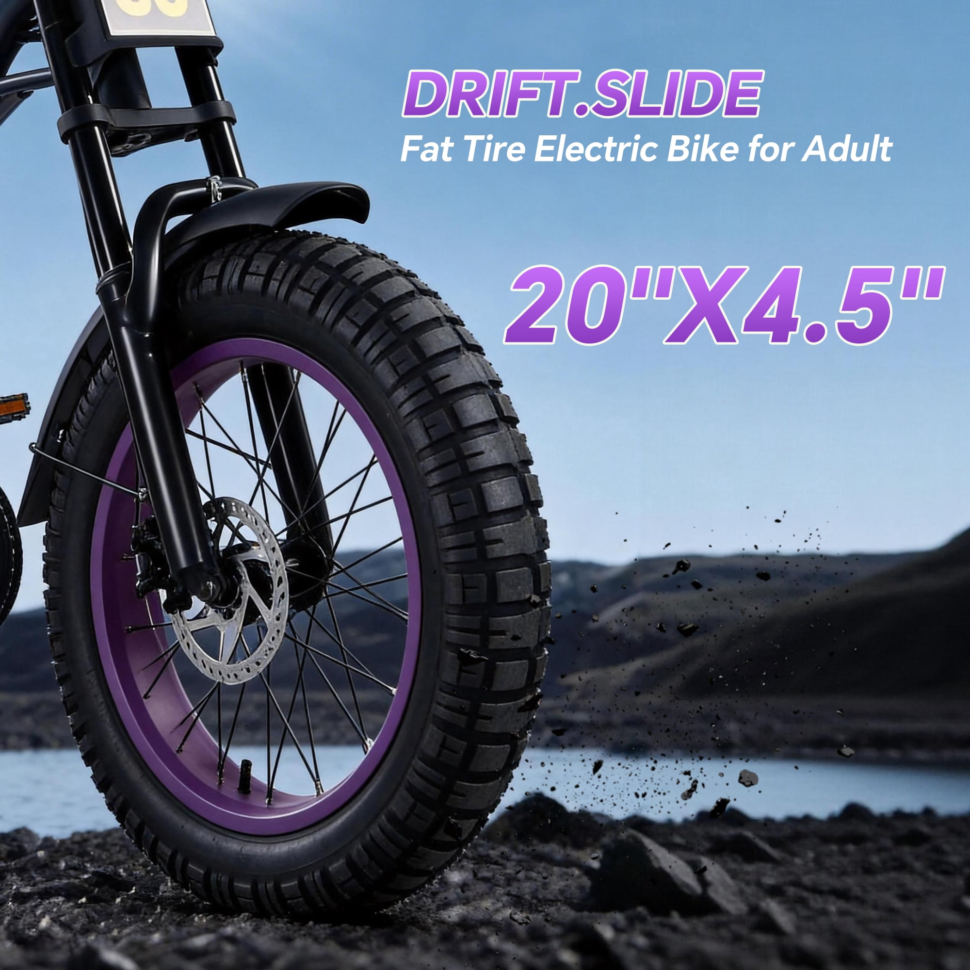 DRIFT.SLIDE D93 Pro Electric Bike for Adults, 1500W Peak Ebike, 20 Mountain Bike, 48V 20.8Ah Waterproof Removable Battery, 37 mph Max – Brown
