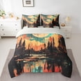 thumbnail image 2 of Homewish Natural Landscape 7 Pieces Bedding Comforter Set,Colorful Clouds Full Bedding Set,Japanese Aesthetic Fitted Sheet Flat Sheet For Teens,Microfiber Bedroom Decor Reversible, 2 of 8