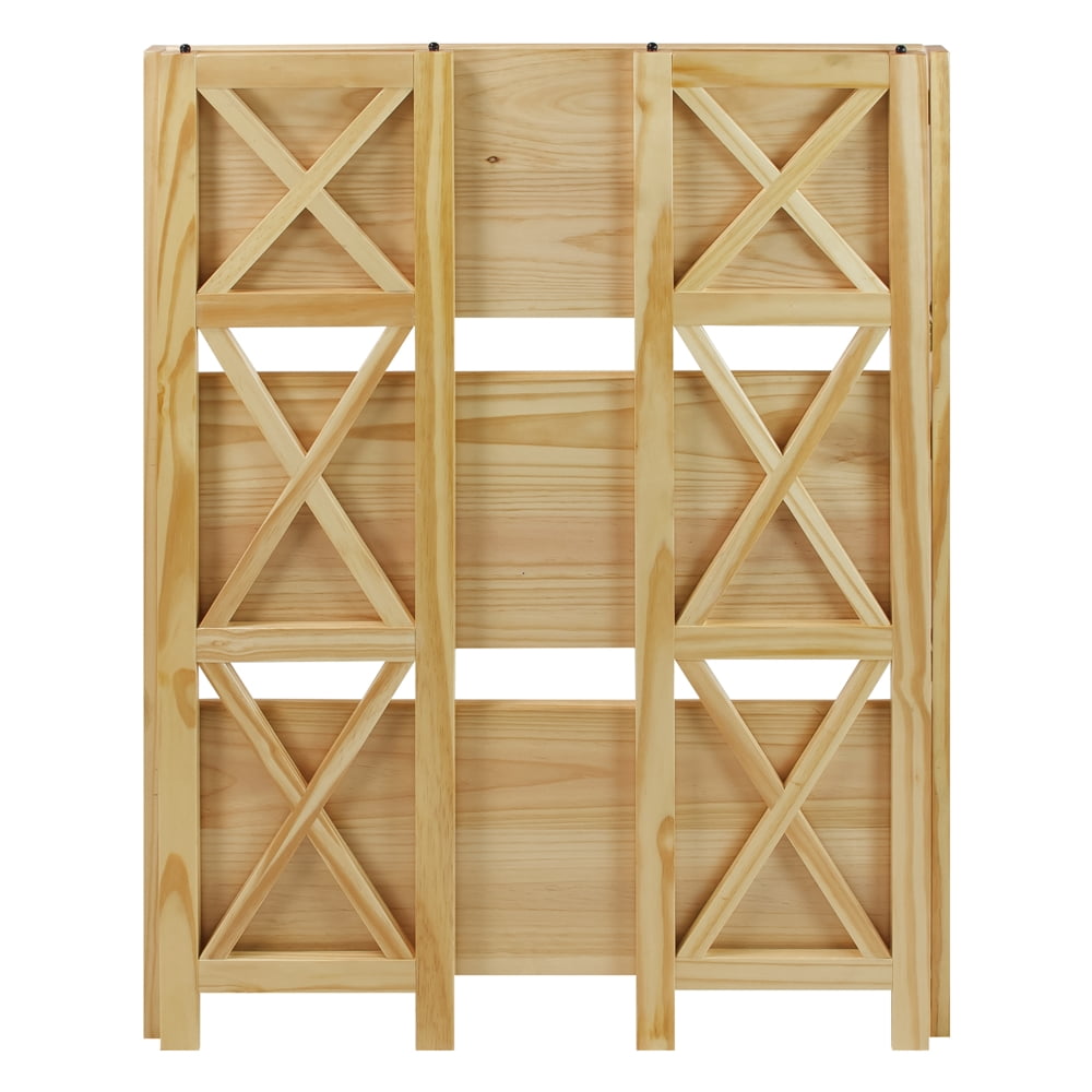 Casual Home Montego 3-Shelf Folding Bookcase-Color:Natural