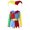 Colorful-A, variant on Linjinx Kids Circus Clown Outfits Color Block Patchwork Clown Dress with Hat Waistband Pants Set Colorful 7-10Y